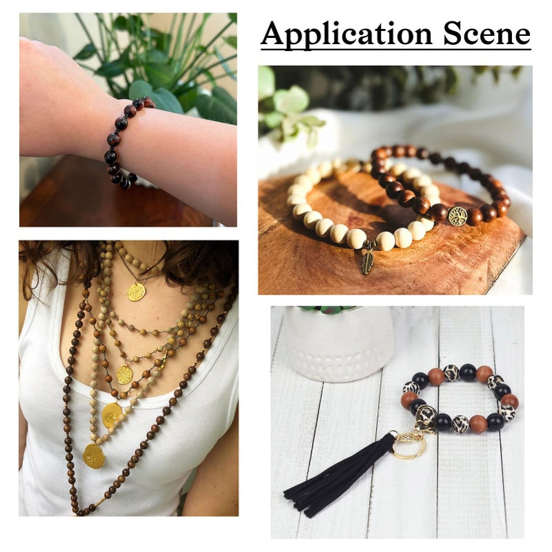Craftdady 400Pcs Natural Round Wooden Ball Spacer Beads 12mm Black Brown Ivory Natural Color Wood Loose Beads for DIY Jewelry Making Hole: 2.5-3mm - Image 5